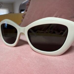 Saint Laurent SL68 004 Cat Eye Ivory Grey Sunglasses 54 mm Women's
